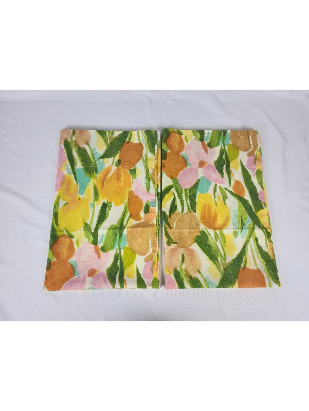 Cannon Yellow Floral Standard Size Pillowcase Pair Stay Fresh Percale
